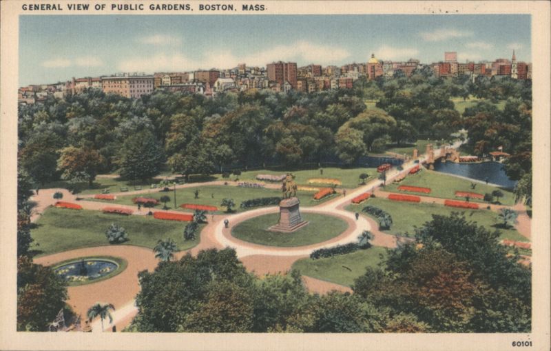 General View of Public Gardens Boston Massachusetts