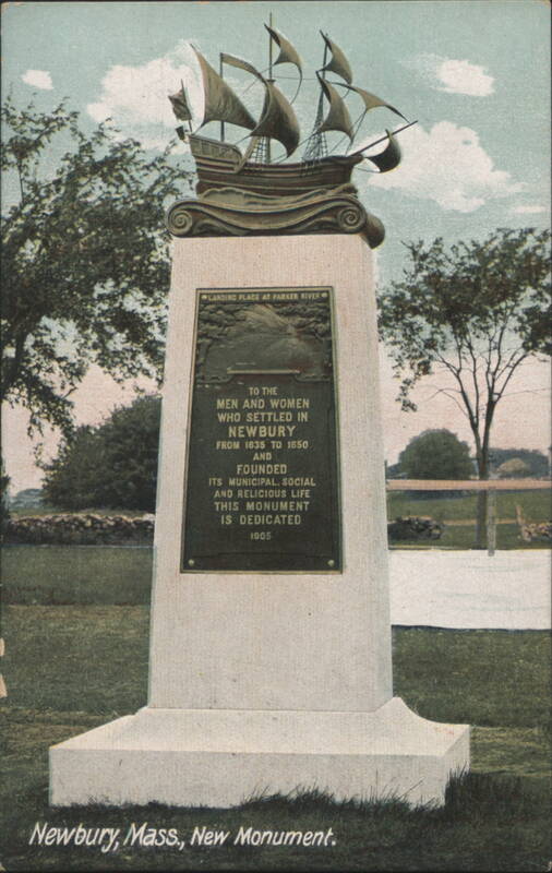 Newbury, MA New Monument with Ship, Parker River Massachusetts
