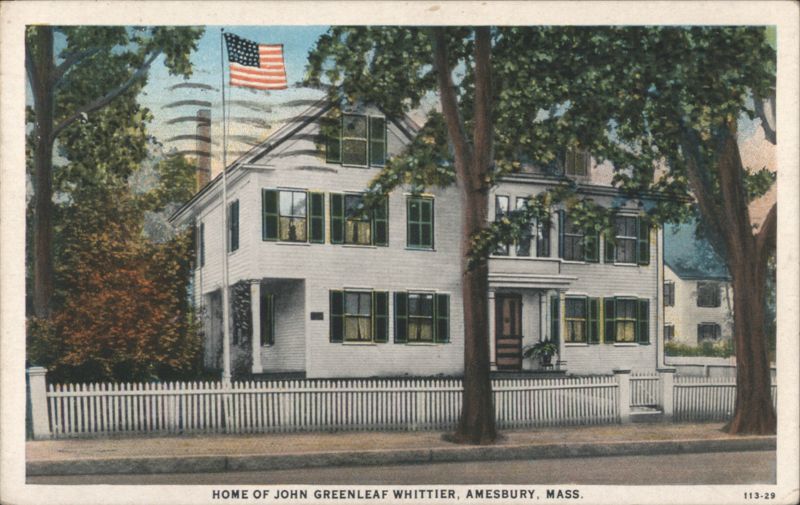 Home of John Greenleaf Whittier, American Flag Amesbury Massachusetts