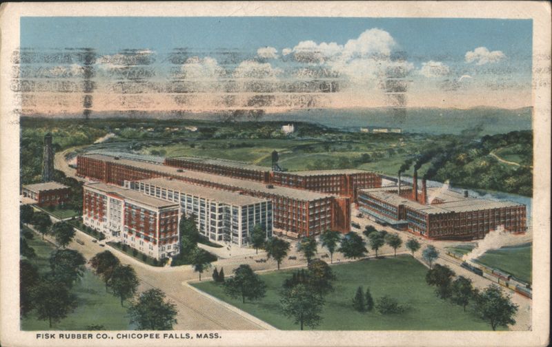 Fisk Rubber Co. Factory Complex, Aerial View Chicopee Falls Massachusetts