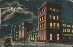 North Union Station, Boston, MA at Night Postcard