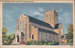 St. Edwards Church, Montello, Brockton, MA Postcard