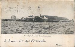 Boston Light, Entrance to Harbor Postcard