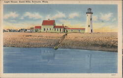 Sand Hills Lighthouse, Scituate, MA Postcard