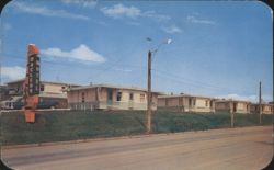 MacLeod Motel Buildings & Sign Postcard