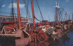 Trawlers at Boston Fish Pier Postcard