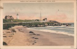 Nobska Light and Beach, Woods Hole, Cape Cod Postcard