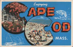 Enjoying Cape Cod Massachusetts Postcard