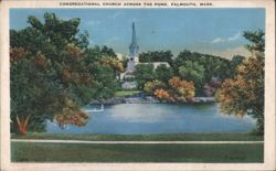 Congregational Church Across the Pond, Falmouth, MA Postcard