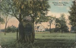Old Stone Bronze Tablet, Newburyport Postcard