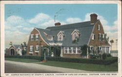 Summer Residence of Joseph C. Lincoln, Chatham, MA Postcard