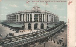 Boston, South Station and Elevated Railway Postcard