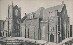 The First Methodist Church, Pittsfield, MA Postcard