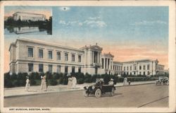 Art Museum, Boston, Mass. with Automobile Postcard