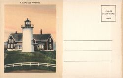 Cape Cod Windmill & Houses Postcard