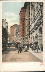 Newspaper Row, Washington Street, Boston, MA Postcard