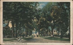 East Main Street, Greenfield, Mass. Postcard