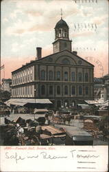 Faneuil Hall, Boston, Mass. Safe in Bean Town Postcard