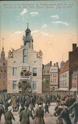 Reading of Declaration of Independence, Old State House, Boston Postcard