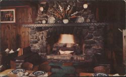 Red Coach Grilles Boston MA Interior Stone Fireplace Postcard