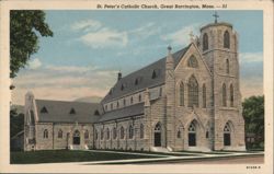 St. Peter's Catholic Church, Great Barrington, MA Postcard