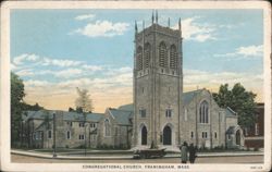 Congregational Church, Framingham, MA Postcard