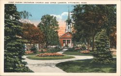 First Parish Unitarian Church & Upper Common Postcard