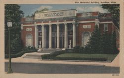 War Memorial Building, Brockton, Massachusetts Postcard