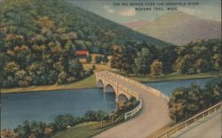 Big Bridge over Deerfield River, Mohawk Trail, MA Postcard