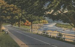 Along the Deerfield River, Mohawk Trail, Mass. Postcard