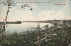 Connecticut River, Barney Estate & N. Y., N. H. & H. R. R. Postcard