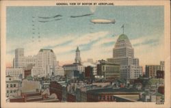 GENERAL VIEW OF BOSTON BY AEROPLANE Postcard