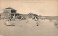 Bathing Beach, West Dennis, Cape Cod Postcard
