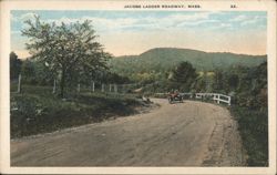 Jacobs Ladder Roadway, Auto, MA Postcard