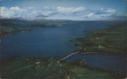 Lake Champlain & Crown Point Bridge, Adirondacks & Green Mountains Postcard