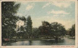 Lake in Public Garden, Boston, Massachusetts Postcard