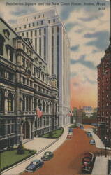 Pemberton Square and the New Court House, Boston Postcard
