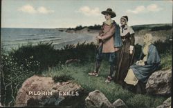 Pilgrim Exiles - Coastal Scene Postcard