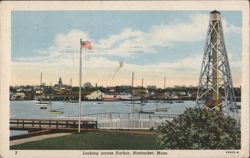 Nantucket, MA Harbor View with Tall Tower Postcard