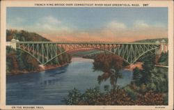 French King Bridge over Connecticut River, Mohawk Trail Postcard