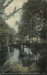 Rumford River from High Street Bridge, Mansfield Postcard