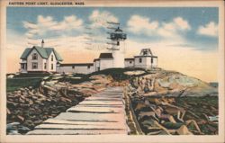 Eastern Point Light, Gloucester, MA Postcard