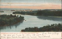Connecticut River & Holyoke from Mount Tom, MA Postcard