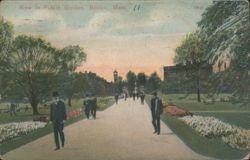 View in Public Garden, Boston, Mass. Postcard