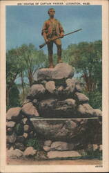Statue of Captain Parker, Lexington, Mass. Postcard