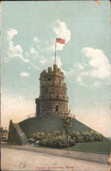 Somerville Tower with American Flag Postcard
