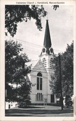 Unitarian Church, Northfield, MA Postcard