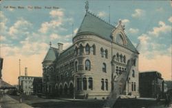 Fall River Post Office Front View Postcard