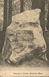 Emerson's Grave, Ralph Waldo Emerson Memorial Stone Postcard