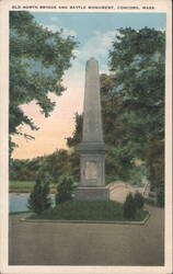 Old North Bridge and Battle Monument, Concord Postcard